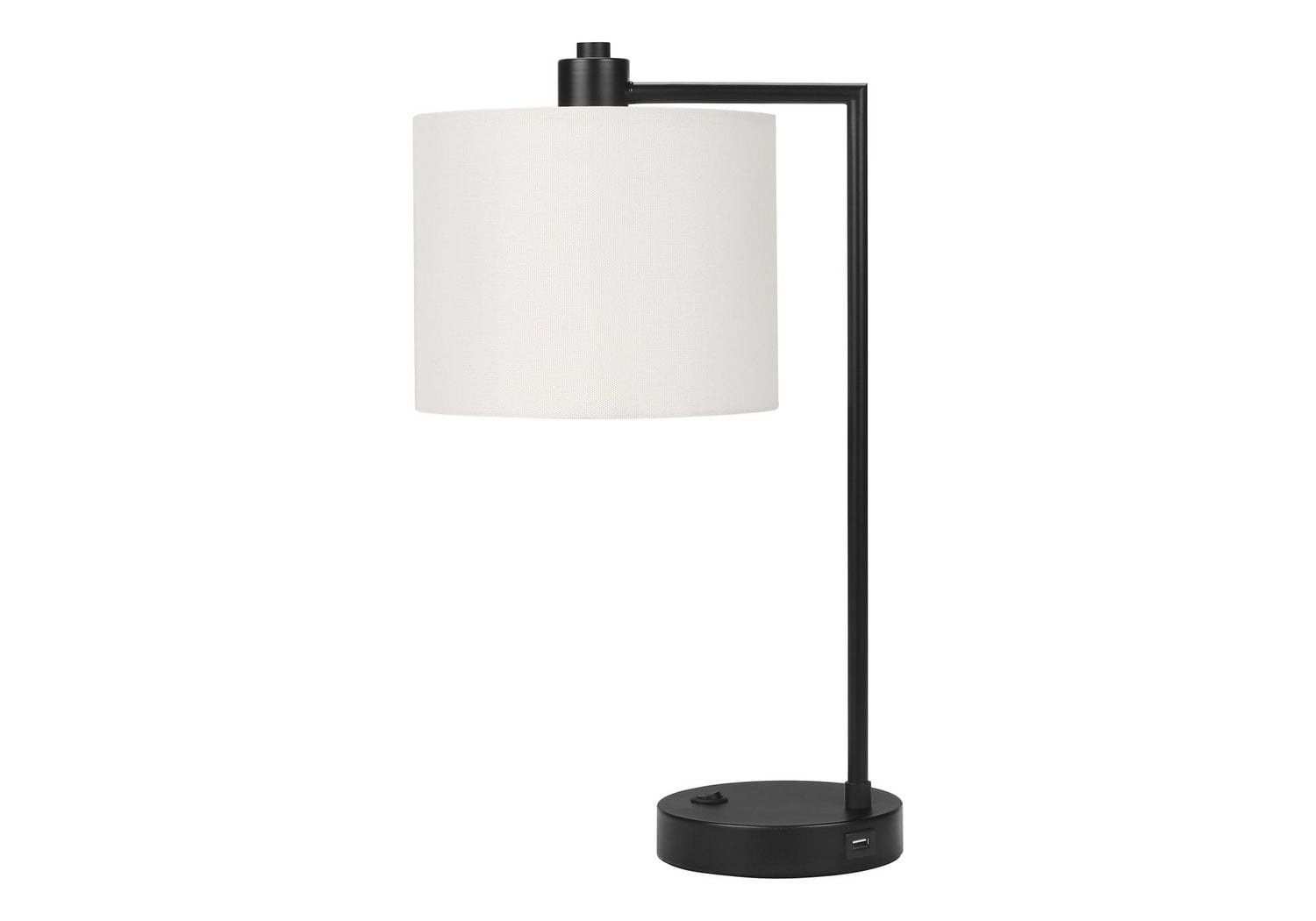 Monarch Specialties Lighting, 19"h, Table Lamp, Usb Port Included, Black Metal, Ivory / Cream Shade, Modern