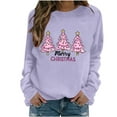 thumbnail image 5 of Christmas Sweaters for Women Oversized Sweatshirt&nbsp;Plus Crewneck Sweatshirt Plain Long Sleeve Crop Top Black, 5 of 5