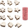 thumbnail image 2 of Adornos de madera Mini tema navideño Rebanadas de madera natural Rebanadas decorativas de madera recortadas para adornos de árboles de Navidad Colgantes Artesanía de bricolaje Decoraciones navideñas kaili Sencillez, 2 of 5