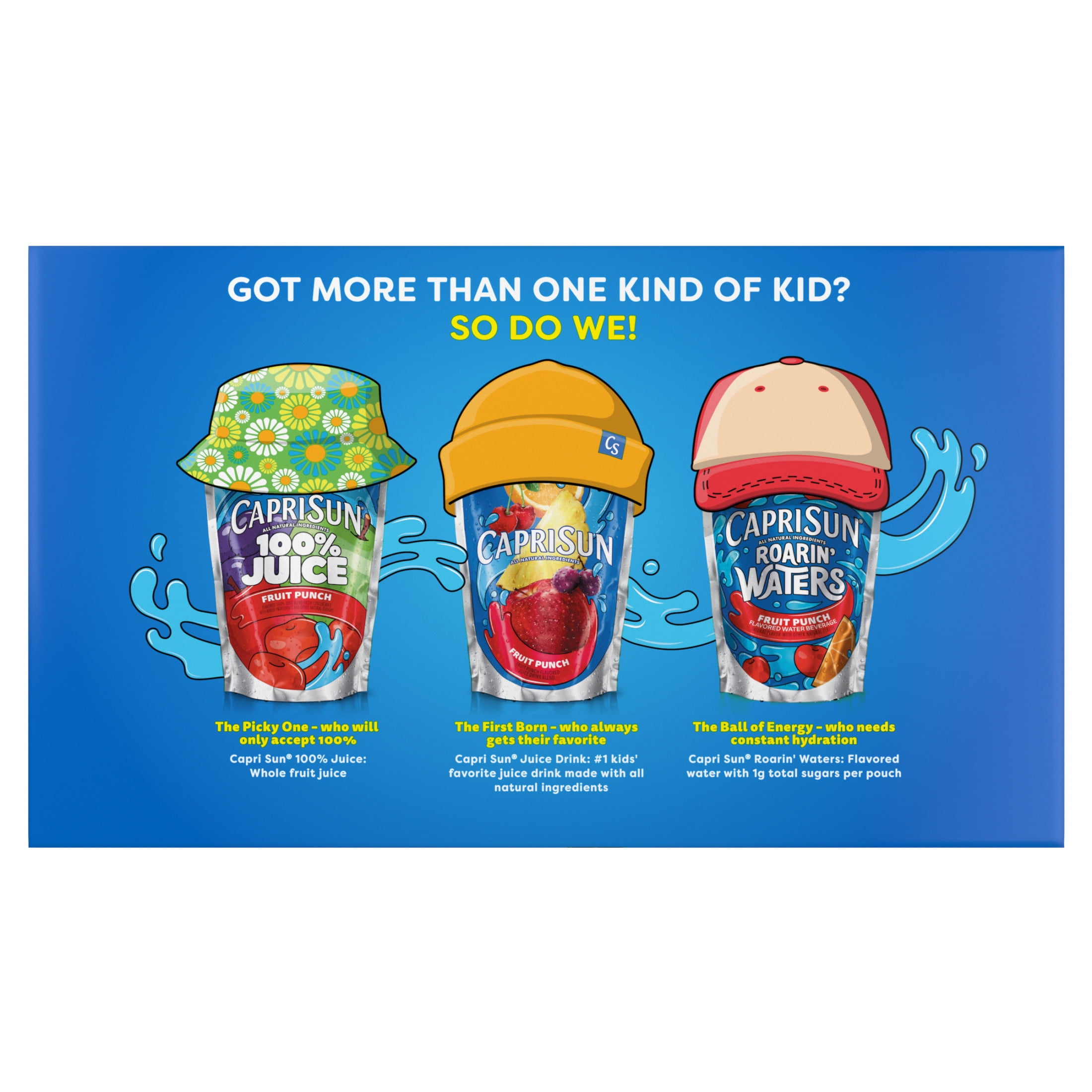 Capri Sun Flavored with Other Natural Flavor Juice Drink Blend, 10 Pouches, for School Lunches and On-the-Go Hydration, Wild Cherry, All Natural Ingredients, 6 fl oz