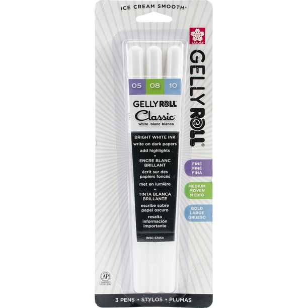 Gelly Roll Classic Stylos-plumes 3/Pkg-White