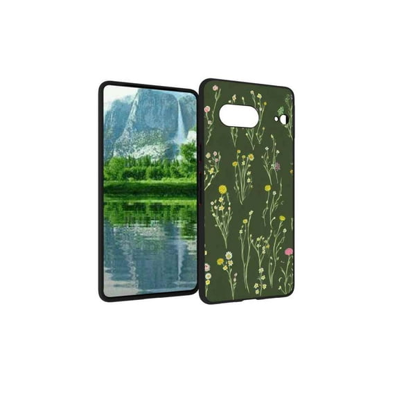 Compatible with Google Pixel 7 Phone Case, Doodle-Flowers-Nature1 Case Silicone Protective for Teen Girl Boy Case for Google Pixel 7