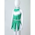 thumbnail image 5 of iiniim Kids Girl's Cheer Leader Uniform Party Outfit Cheerleading Crop Top with Pleated Skirt Pompoms, 5 of 7