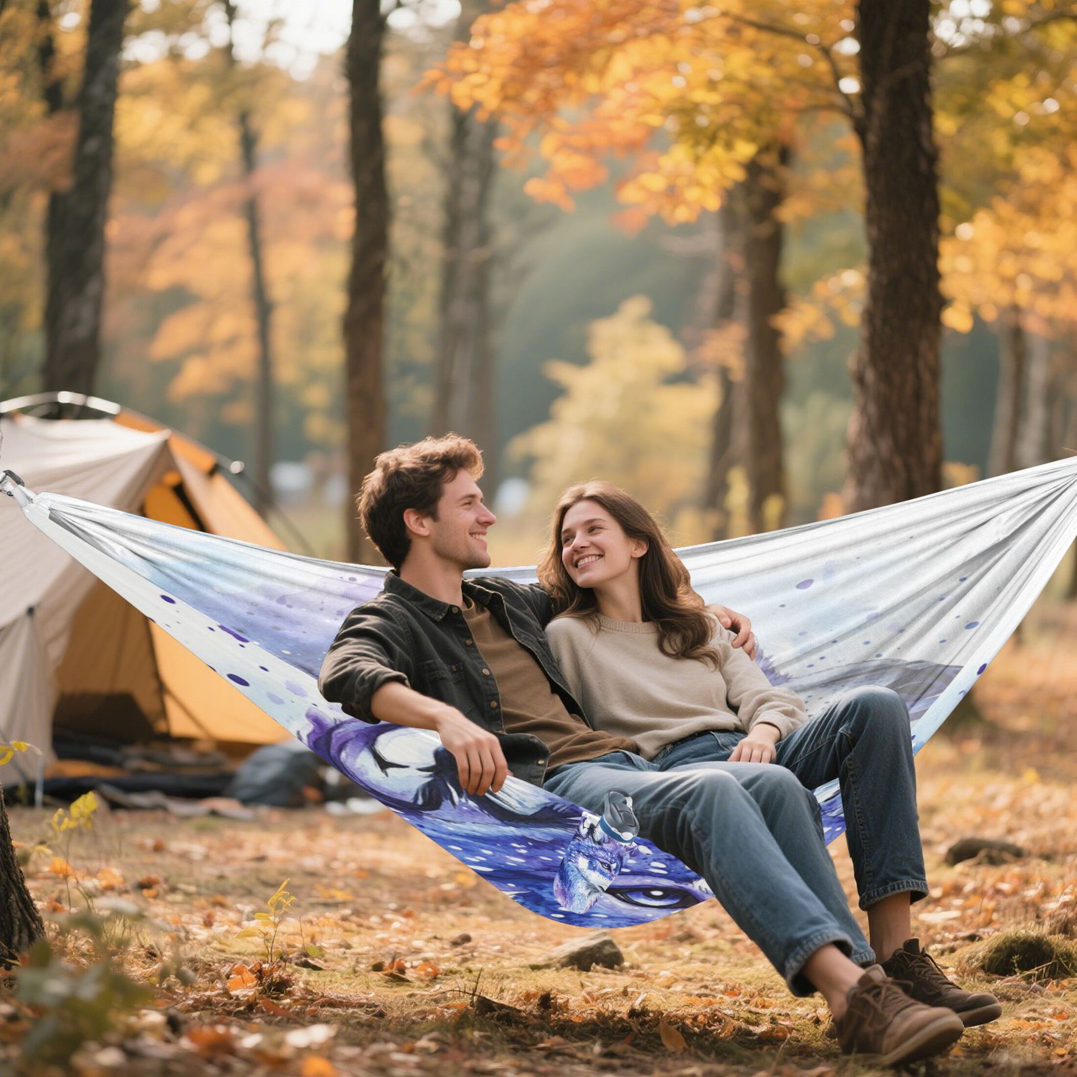 Hammock Camping Hammock Nylon Portable Hammock Travel Camping Hammock Pretty Wolf