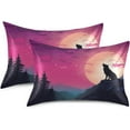 thumbnail image 2 of Coolnut Wolf Satin Pillowcase for Hair and Skin Silk Pillowcase Soft Breathable Sleeping Pillow Covers Smooth Cooling Pillowcase with Envelope Closure Size Standard 20x40 in Home Decor Gifts, 2 of 7