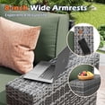 thumbnail image 2 of Poteban Patio Furniture Set 6 PCS Outdoor Sectional Conversation Sets Featuring Widen Wicker Armrests and High Back,Grey&Green, 2 of 6