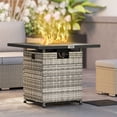 thumbnail image 2 of Outsunny Propane Fire Pit Table, Rattan Gas Fire Pit Table, Mixed Grey, 2 of 10