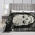 thumbnail image 5 of XMXY Fleece Throw Blanket for Couch, Horror Skull Hands Brain Lightweight Plush Fuzzy Cozy Soft Bed Blankets and Throws for Sofa, 40"x30" inches, 5 of 8