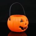 thumbnail image 3 of Halloween Pumpkin Candy Bucket Purple Jack-o'-Lantern Trick or Treat Basket with Handle, 3 of 8
