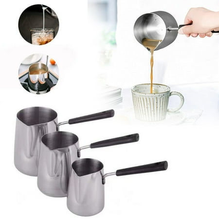 

NAZISHW Stainless Butter And Coffee Warmer Turkish Coffee Pot Mini Butter Melting Pot And Milk Pot With Spout