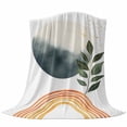 thumbnail image 6 of Boho Botanical Leaves Blanket Soft Cozy Warm Throw Blanket for Couch, Plush Fuzzy Flannel Fleece Blankets for Sofa, Modern Abstract Art Stripe Circle Bed Blankets Lightweight Gifts for Women, 30"x40", 6 of 9