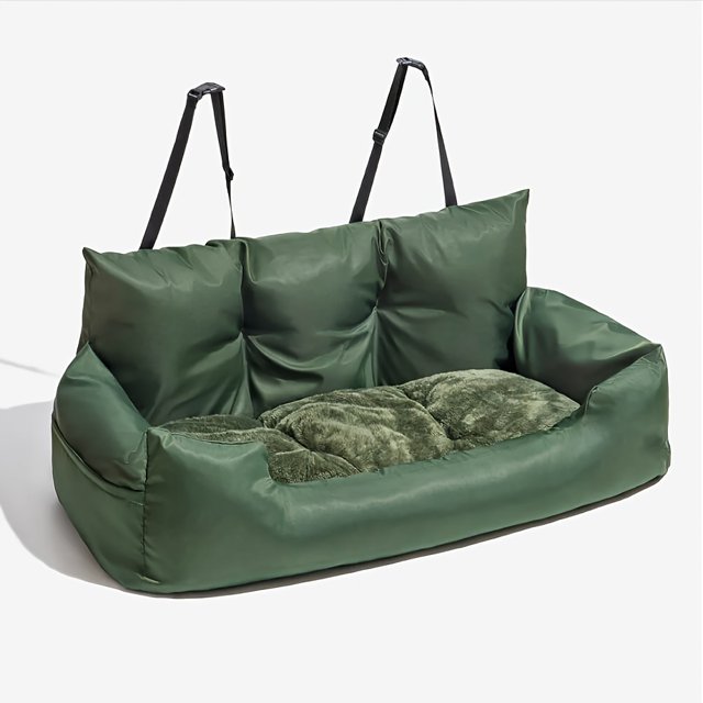 Cozy Dog Car Seat Bed - Anti-Slip Travel Cushion Pillow for Small to Large Dogs (Medium/Large Breeds), Detachable & Machine Washable, Durable Polyester, Perfect for Pets on the Go