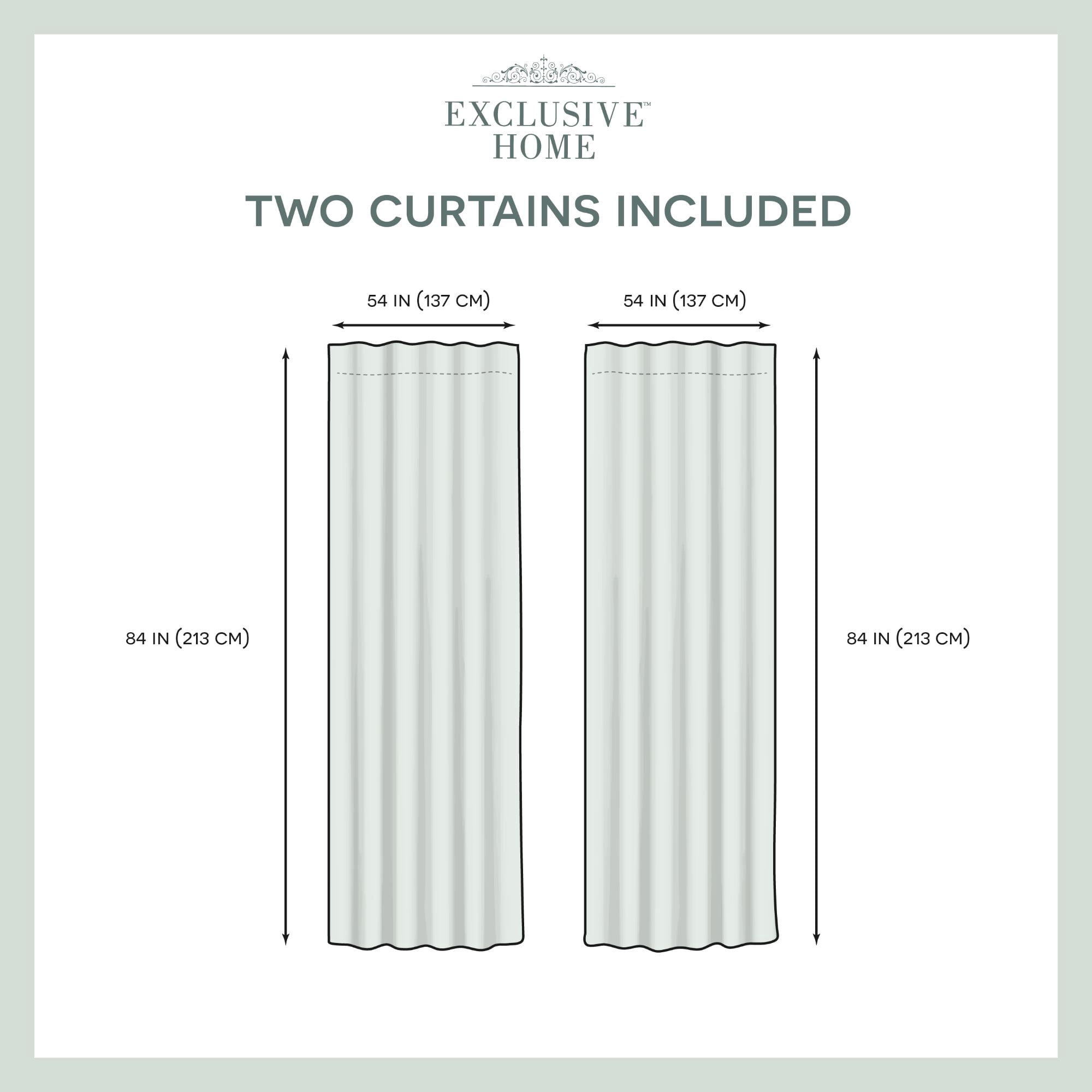 Exclusive Home Curtains Bella Light Filtering Semi-Sheer Hidden Tab Top Curtain Panel Pair, 54x84, Ivory
