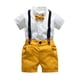 thumbnail image 4 of Ropa Para Bebés, Ropa Para Niños Pequeños, Blusa De Manga Corta A La Moda, Mono De Color Sólido, Traje De Caballero Blanco Odeerbi LM103-11388, 4 of 9