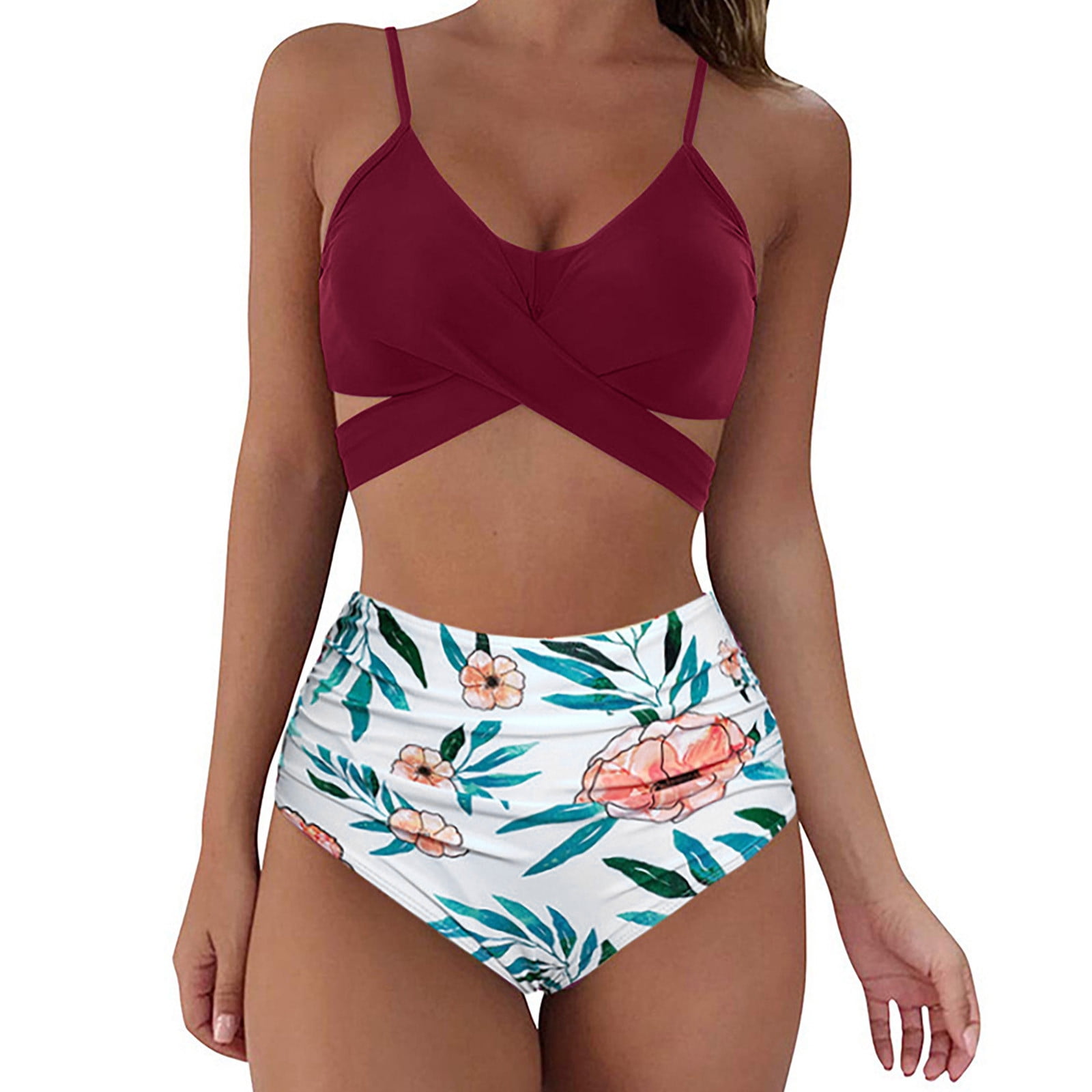 Puntoco Women Swimsuits Clearance Women Two Piece Vintage Swimsuit