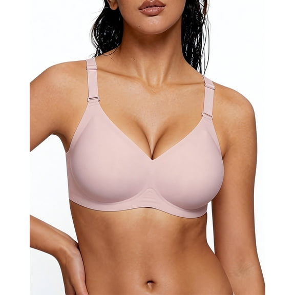 Finetoo Womens Wireless Bras Comfortable Push Up Bra Seamless No Underwire Bra Full Support Lift Bralette Everyday Regular and Plus Size