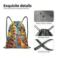 thumbnail image 5 of Drawstring Backpack - Colorful Giraffes with Drinks Splash Proof Small Drawstring Gym Bag for Women Men, Cinch Sports String Bag Backpack for Travel Swimming Beach, 5 of 8