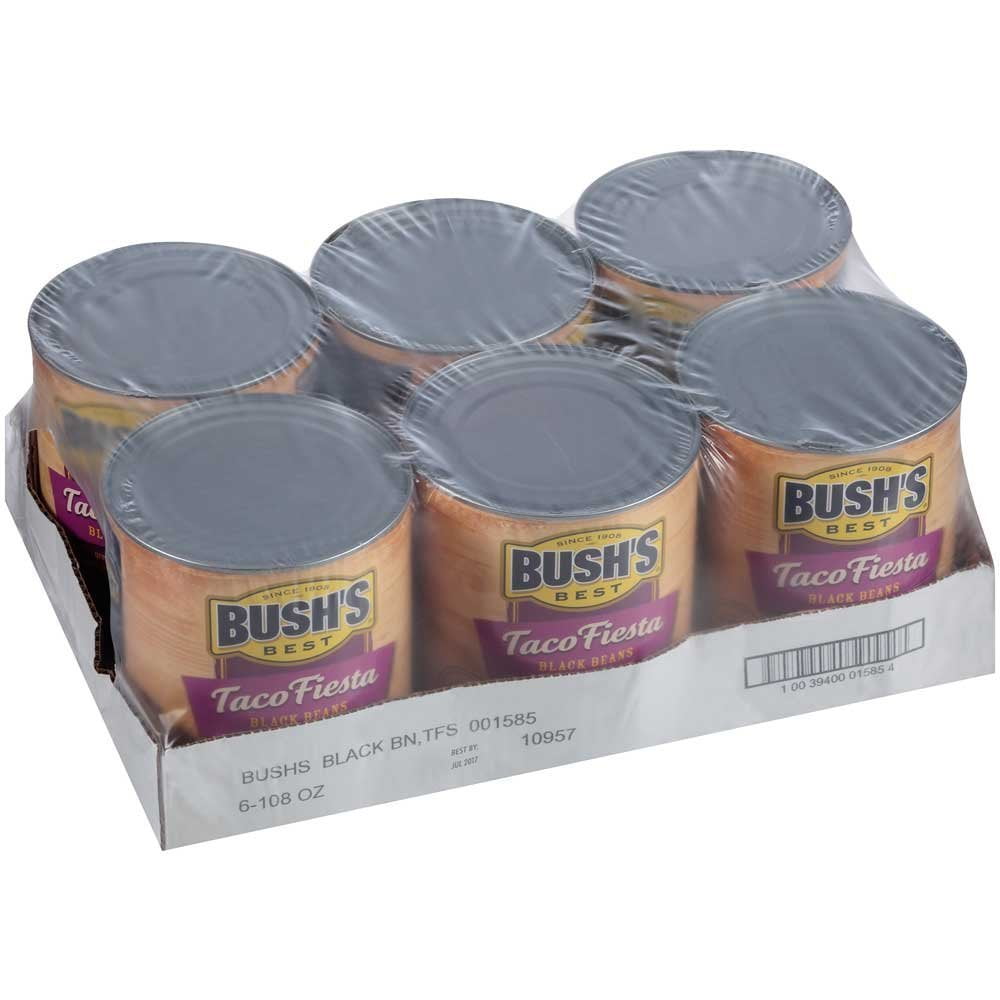6 PACKS Bushs Taco Fiesta Black Bean, 108 Ounce