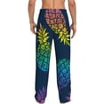 thumbnail image 3 of Xecao Abstract Bright Pineapple Fruit Retro Men's Straight Lounge Pajama Pants: The Ultimate in Comfortable Sleepwear, 3 of 9