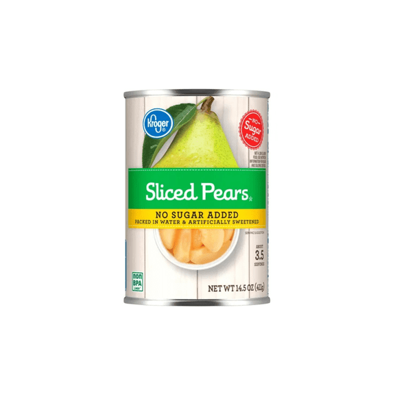 KR Canned Sliced Pears No Sugar Added 14.5 oz