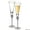 Silver, variant on 2 Piece Elegant Crystal Set Wedding Champagne Glasses with Diamond Rhinestone Accents and a Polished Silver Rim - 11 in Tall with Slender Long Stem, 7 oz - Chic Toasting Set for the Bride and Groom