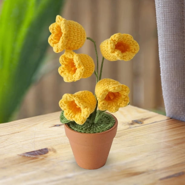 Accesorios de Adorno de Flores Tejidas a Mano Fernando Centros de mesa Amarillo