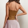 thumbnail image 5 of Xijirk Tank Tops Fashionable Removable Strap Ruffled Camisole Tube Top for Casual Wear Camisole Tops for Women,Yellow,One Size, 5 of 6