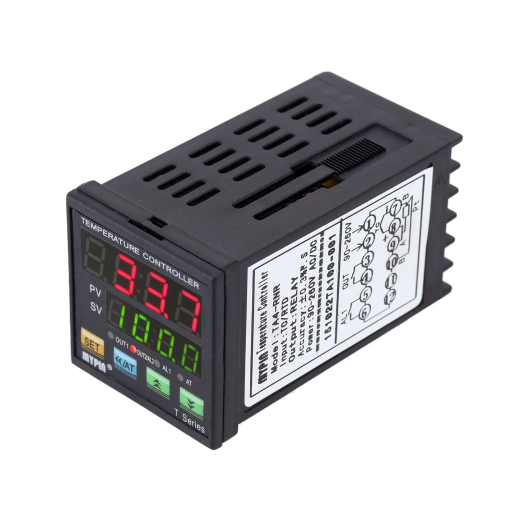 Dual Digital F/C PID Temperature Controller Thermostat TA4E-RNR 12V DC+K Sensor 