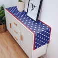 thumbnail image 5 of Table Runner Dresser Scarves 72 Inch Long, 4th of July American Patriotic Star on Blue Linen Dining Table Runners Independence Freedom Red Frame Tabletop Scarf for Wedding Holiday Party Kitchen, 5 of 9