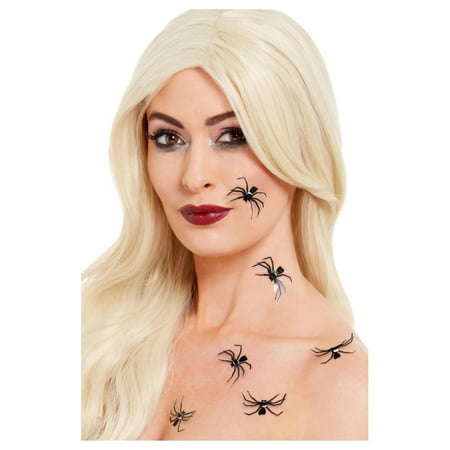 Black Halloween 3D Spider Unisex Adult Halloween Stickers Costume Accessory