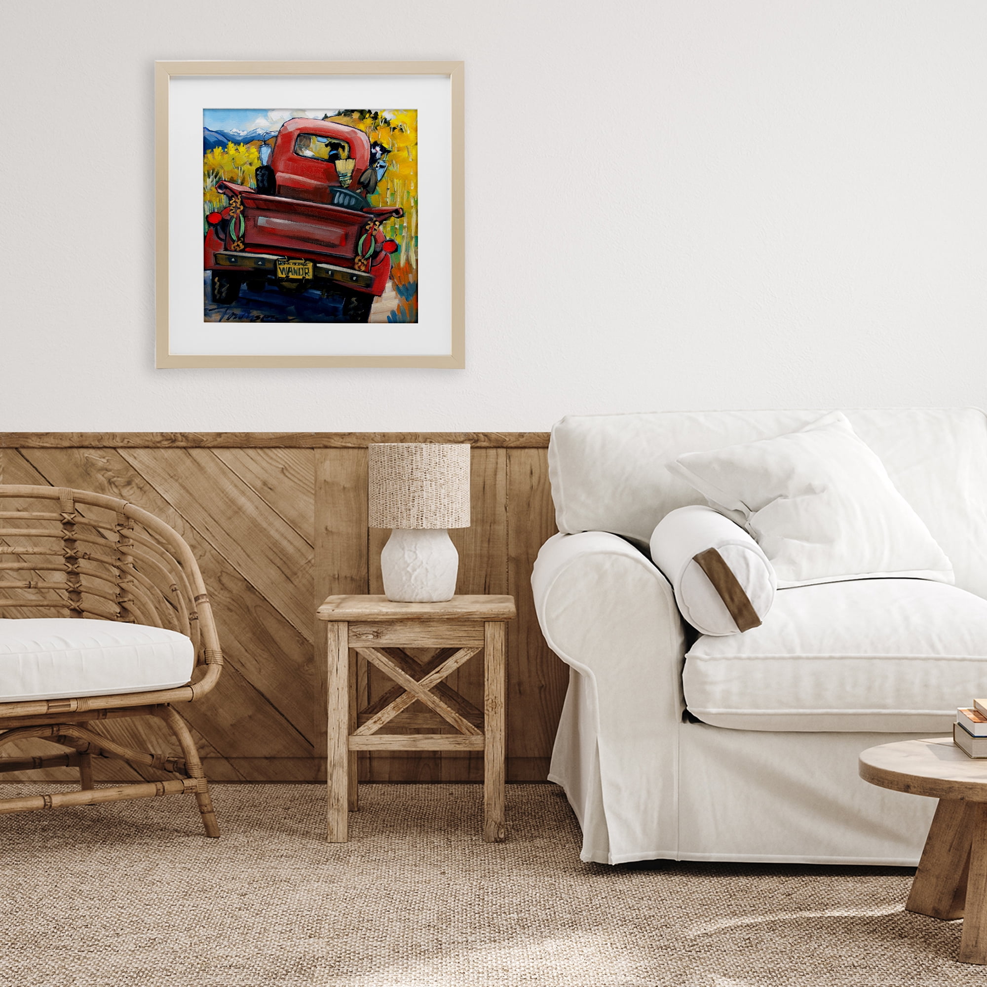 Stupell Industries Wander Truck Through Wheat Grass Birch Framed Print Under Glass, design by CR Townsend