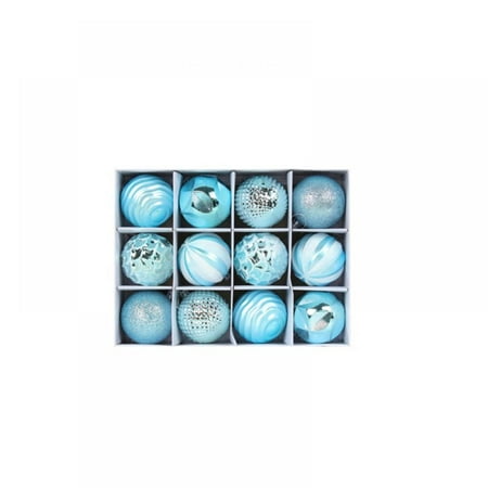 

12pcs Christmas Ball Baubles 2.4 Shatterproof Glitter Powder Painting Hang Balls Pendant for Xmas Tree Decoration
