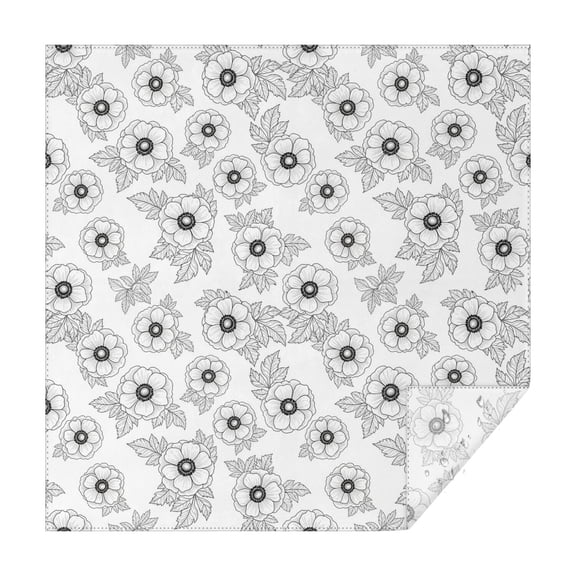 Pioneer Flower Floral Print Pattern Square Tablecloth, Waterproof Wipeable Spillproof Washable Table Cover for Home Kitchen Party Decor, 42"x42"