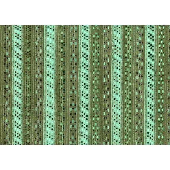 Ahgly Company Machine Washable Indoor Rectangle Abstract Turquoise Blue Modern Area Rugs, 8' x 12'