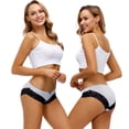 thumbnail image 2 of Charmo Women's Cotton Underwear Soft Stretch Hipster Panties Packs of 5, 2 of 6