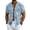 Sky Blue, variant on Uwinwear Men's Linen Cotton Short SleeveButton Up Shirts Lightweight Tops V Neck Hawaiian Summer Beach Printed Casual Shirts Breathable Casual Wear,Light Blue,S