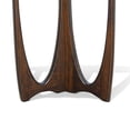thumbnail image 4 of Benjara Natra Side End Table- 26" Round- Cutout Base- Dark Brown Solid Wood, 4 of 7