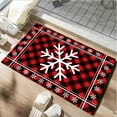 thumbnail image 6 of Horivan Christmas Plaid Velvet Floor Mat Non-Slip Bathroom Rug Holiday Home Decor Gift for Festive Party Indoor Outdoor Welcome Mat, 6 of 6