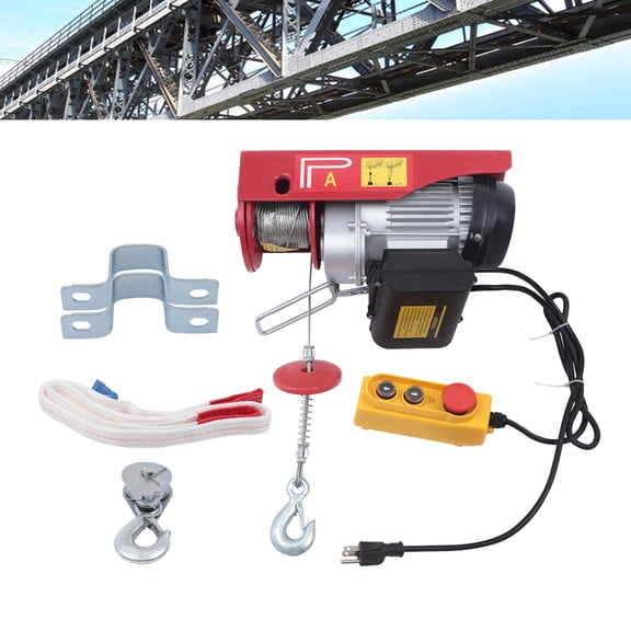 1100 lbs Electric Hoist Winch Engine Crane 110V 1050W IP45 15.35*14.96*5.91in for Factories, Warehouses, Construction Sites, Carmakers