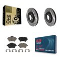 thumbnail image 1 of Transit Auto Front Coated Drilled Slotted Disc Brake Rotors and Ceramic Pads Kit for Car Mini Cooper Countryman Paceman KDC-100083, 1 of 11