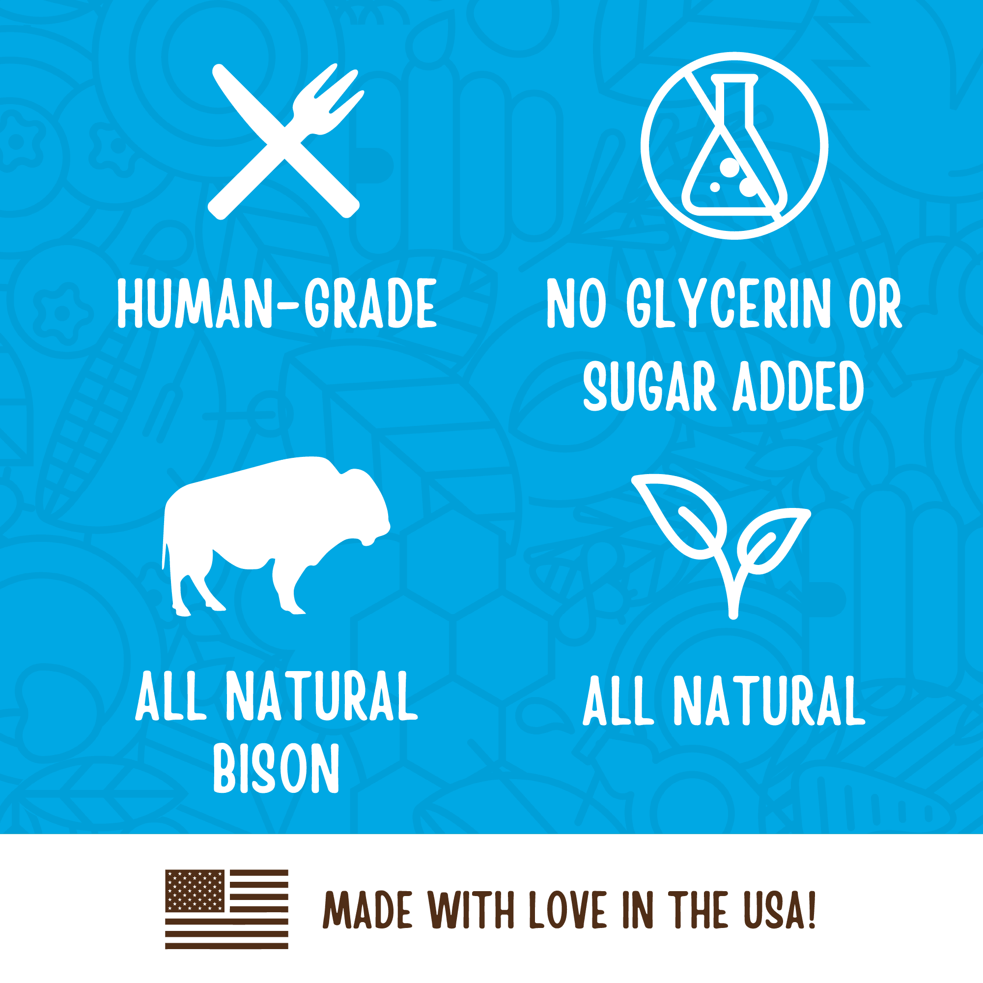 Full Moon All Natural Wild Jerky Dog Treats, Bison Recipe, 10 Ounce