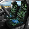 thumbnail image 2 of Tutolipy Dragonfly Flower Print Car Front Rear Seat Covers Full Set, 4 Pieces Car Seat Cover for Women and Men, Breathable Car Front and Rear Split Bench Protection, Car Interior Accessories, 2 of 3
