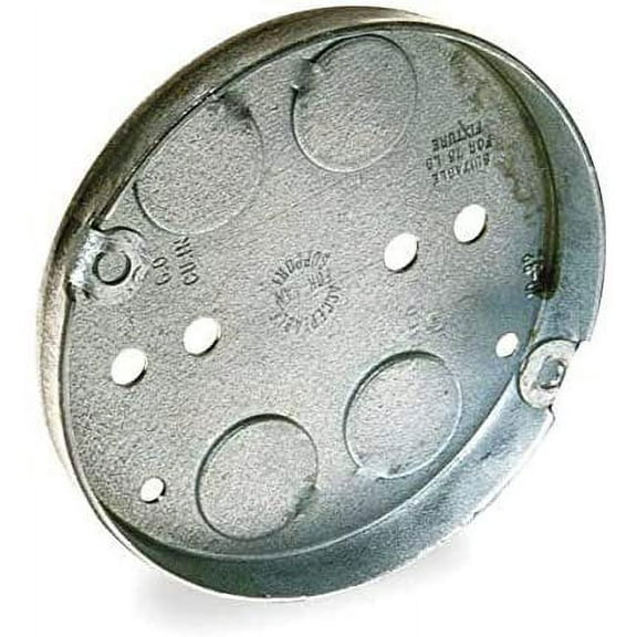 RACO Round Ceiling Fan Box Electrical Ceiling Pan Box - 2 Gang - 4" Silver