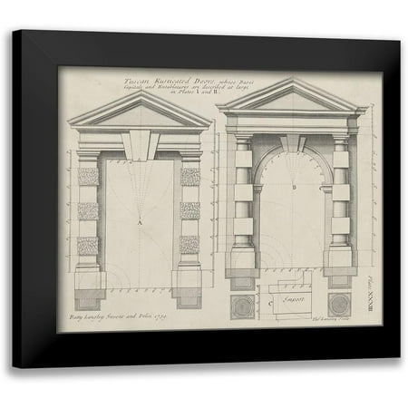 Langley 14x12 Black Modern Framed Museum Art Print Titled - Tuscan Rusticated Doors