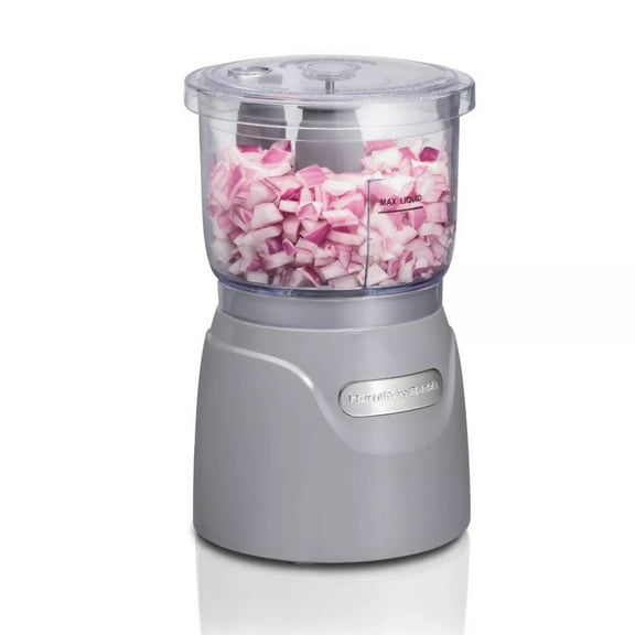 Procesador de Alimentos Hamilton Beach Mini de 2 Velocidades y 3 Tazas | Picador de Alimentos Stack & Press Compacta 350W