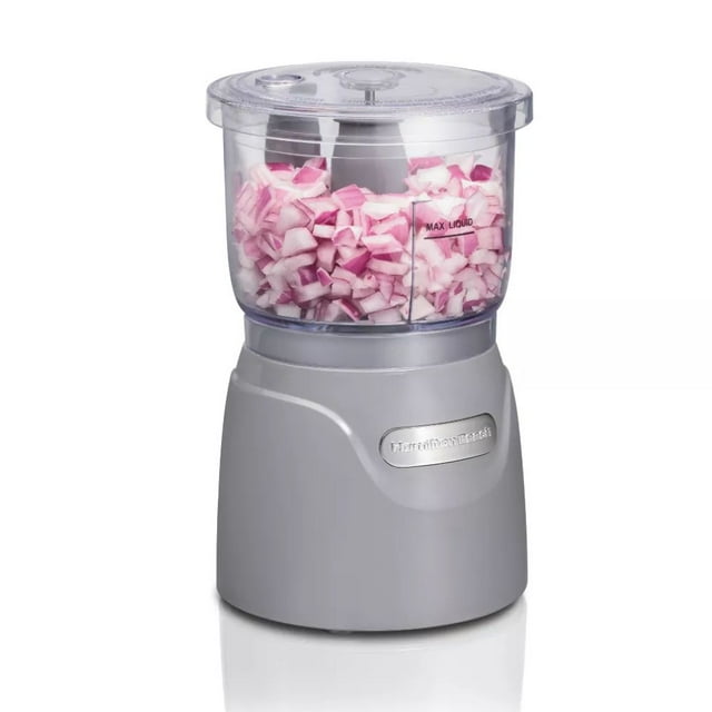 Procesador de Alimentos Hamilton Beach Mini de 2 Velocidades y 3 Tazas | Picador de Alimentos Stack & Press Compacta 350W