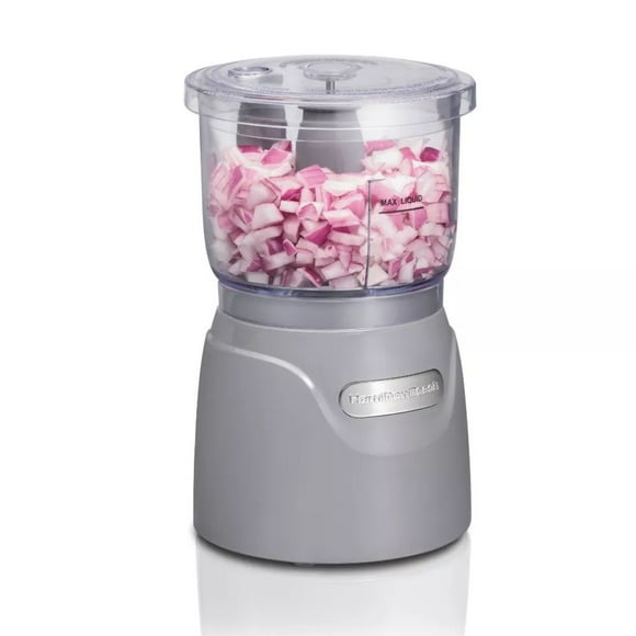 Procesador de Alimentos Hamilton Beach Mini de 2 Velocidades y 3 Tazas | Picador de Alimentos Stack & Press Compacta 350W