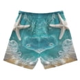 thumbnail image 2 of Shells Starfish on Beach Sea Wave Boys' Swim Trunks Board Shorts Beach Pants Bathing Bottoms L, 2 of 8