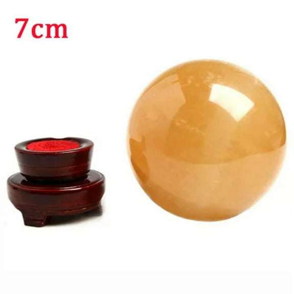 EOEMY 50-80mm Natural Citrine Yellow Quartz Stone Crystal Sphere Ball Healing Gemstone-7Cm