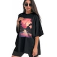 thumbnail image 3 of Plus Size Shirt for Women Black Tops for Women Oversized Short Sleeves Shirt for Women T Shirt Crewneck Shirt for Women XL, 3 of 5